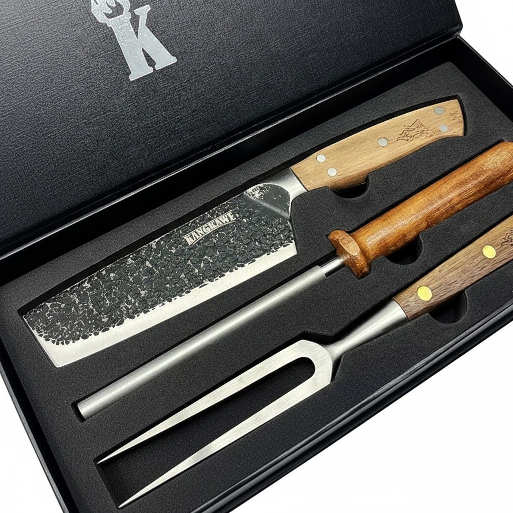 Set trilogía edición especial en caja magnética (Cuchillo + Pincho + Chaira) | Kangkawe