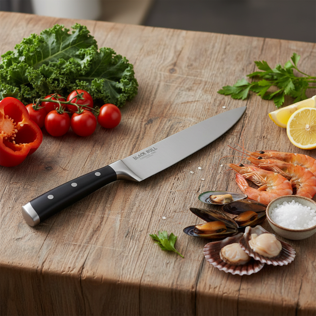 Cuchillo Chef de acero inoxidable Black Bull colección Platinum 36 cms. (hoja de 8")