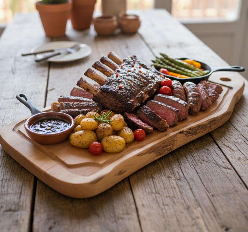 Tabla de corte modelo Ribera: Olivo de veta única (41x21 cm) | DMBBQ