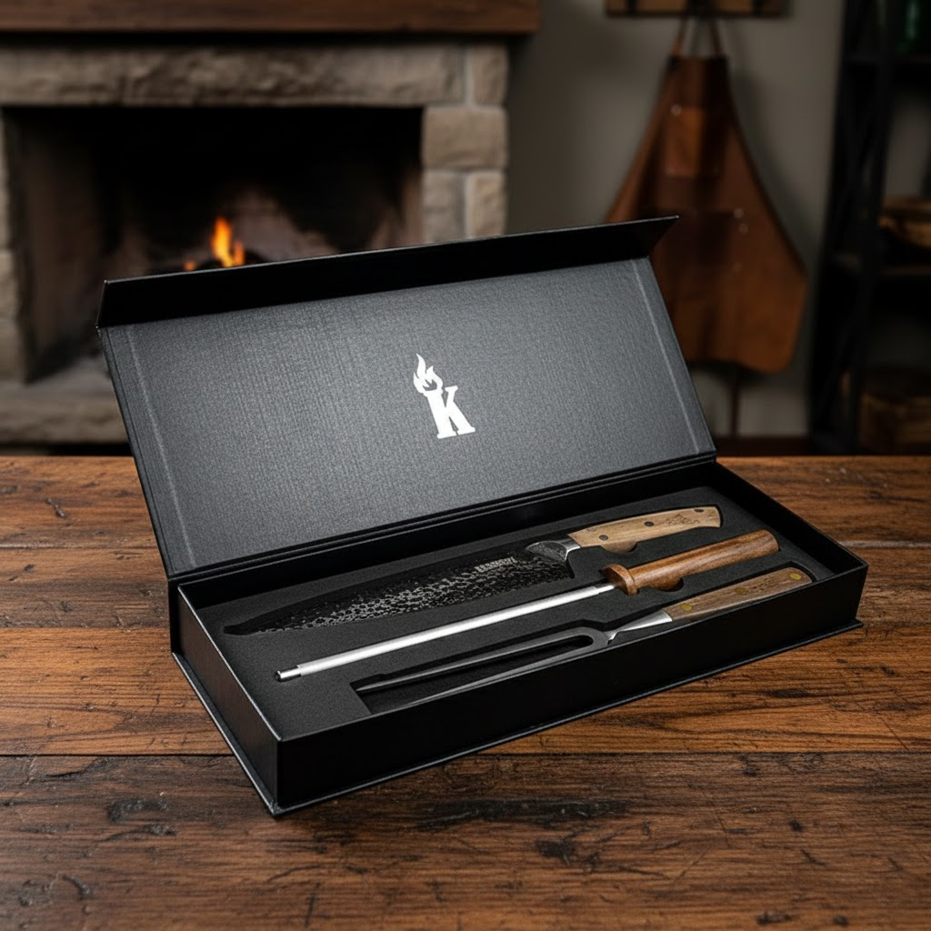 Set trilogía edición especial en caja magnética (Cuchillo + Pincho + Chaira) | Kangkawe