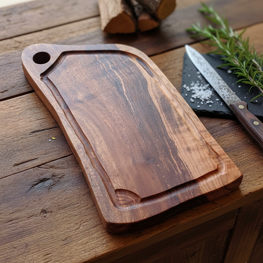 Tabla de corte modelo Ribera: Olivo de veta única (41x21 cm) | DMBBQ