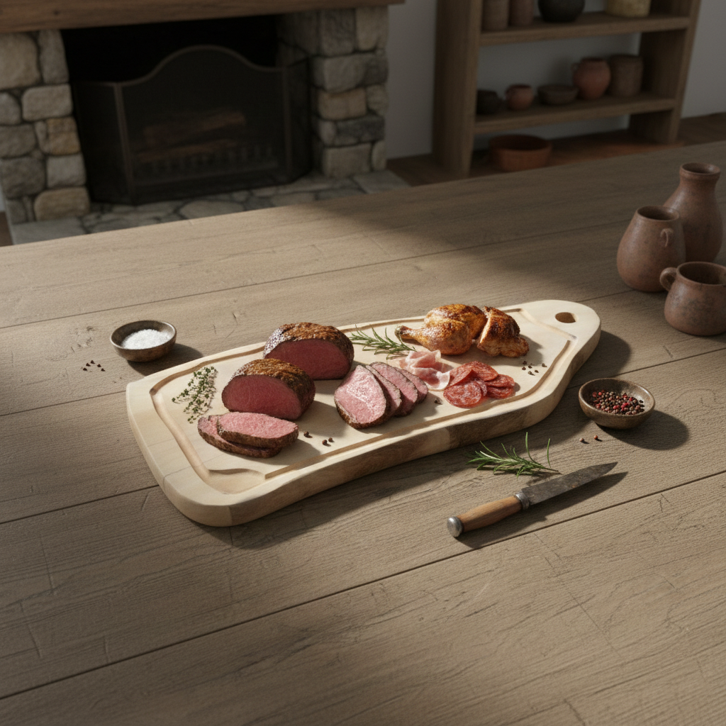 Tabla de corte modelo Ribera: Coihue de veta única (60x20 cm) | DMBBQ