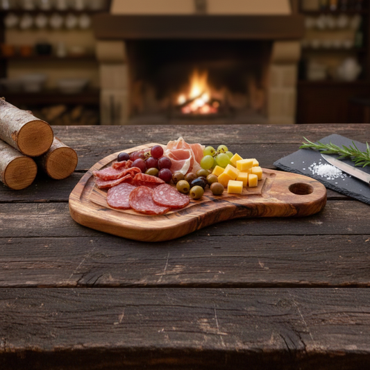 Tabla de corte modelo Ribera: Olivo de veta única (33x23 cm) | DMBBQ