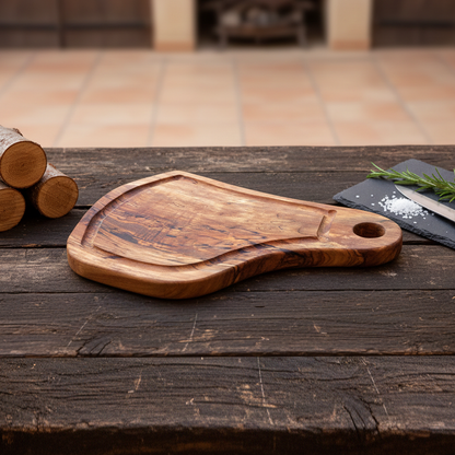 Tabla de corte modelo Ribera: Olivo de veta única (33x23 cm) | DMBBQ