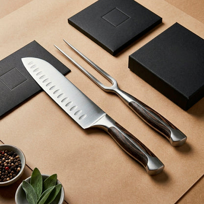 Set de trinchar parrillero. Cuchillo santoku 18 cms + pincho | La Hacienda