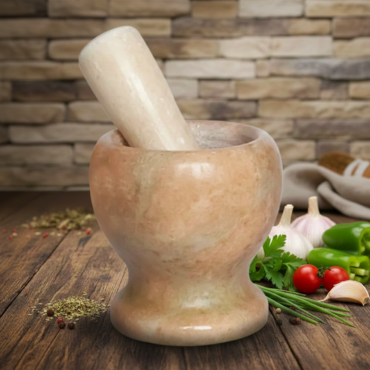 Mortero de piedra jade 11 x 11 cms