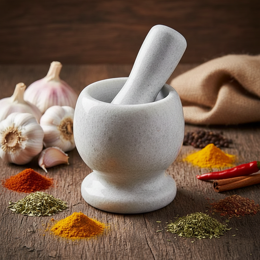 Mortero de piedra pulida 11 x 10 cms