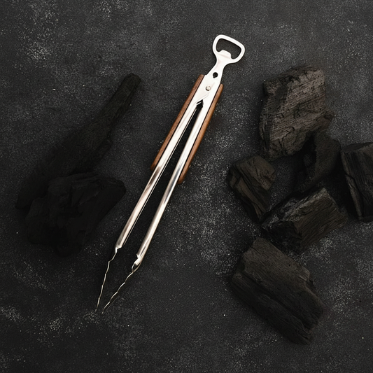 Pinza parrillera de 35cm en acero Inoxidable con destapador | Kangkawe