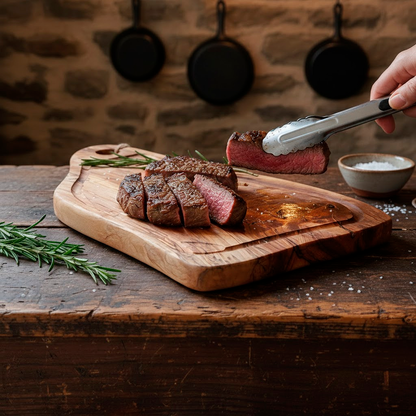 Tabla de corte modelo Ribera: Olivo de veta única (45x25 cm) | DMBBQ