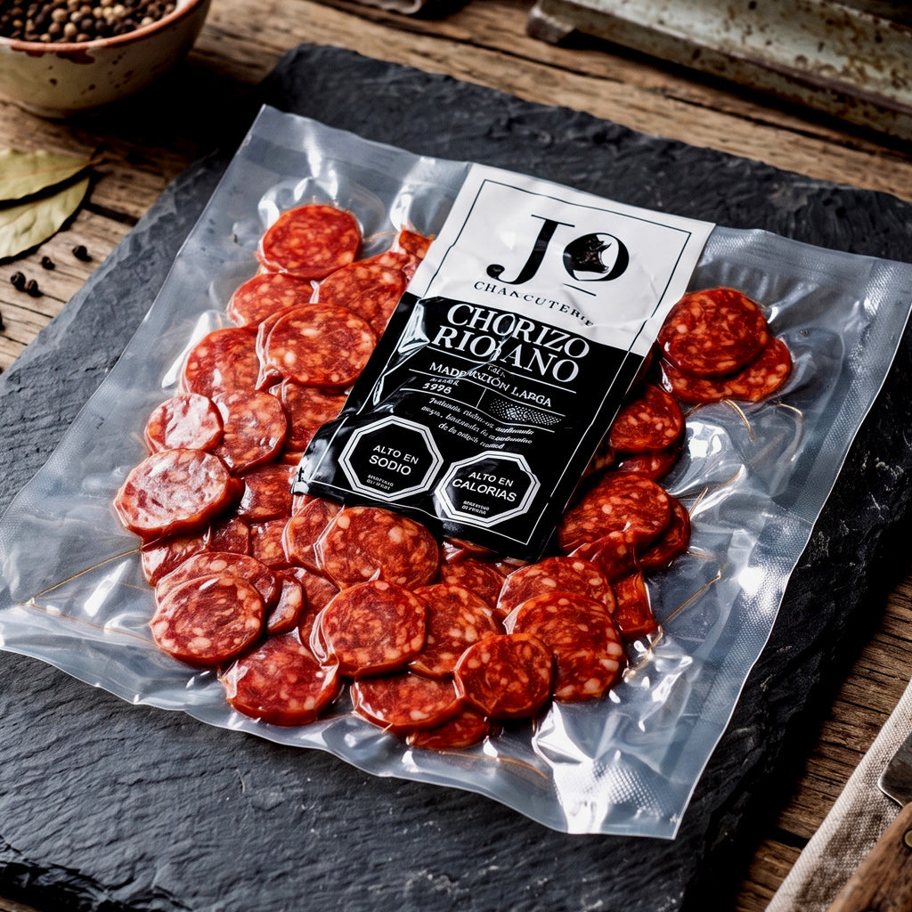 Chorizo Riojano laminado al vacío 100 grs.  | JO Charcuterie