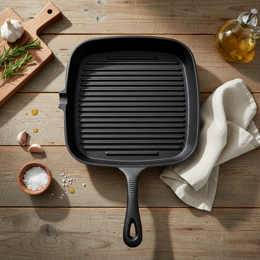 Sarten grill de fierro fundido de 23 cms. Mr.W | Kangkawe