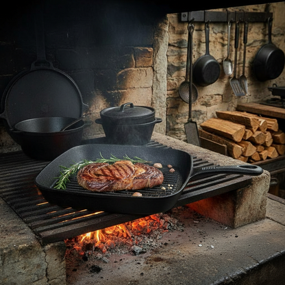 Sarten grill de fierro fundido de 23 cms. Mr.W | Kangkawe