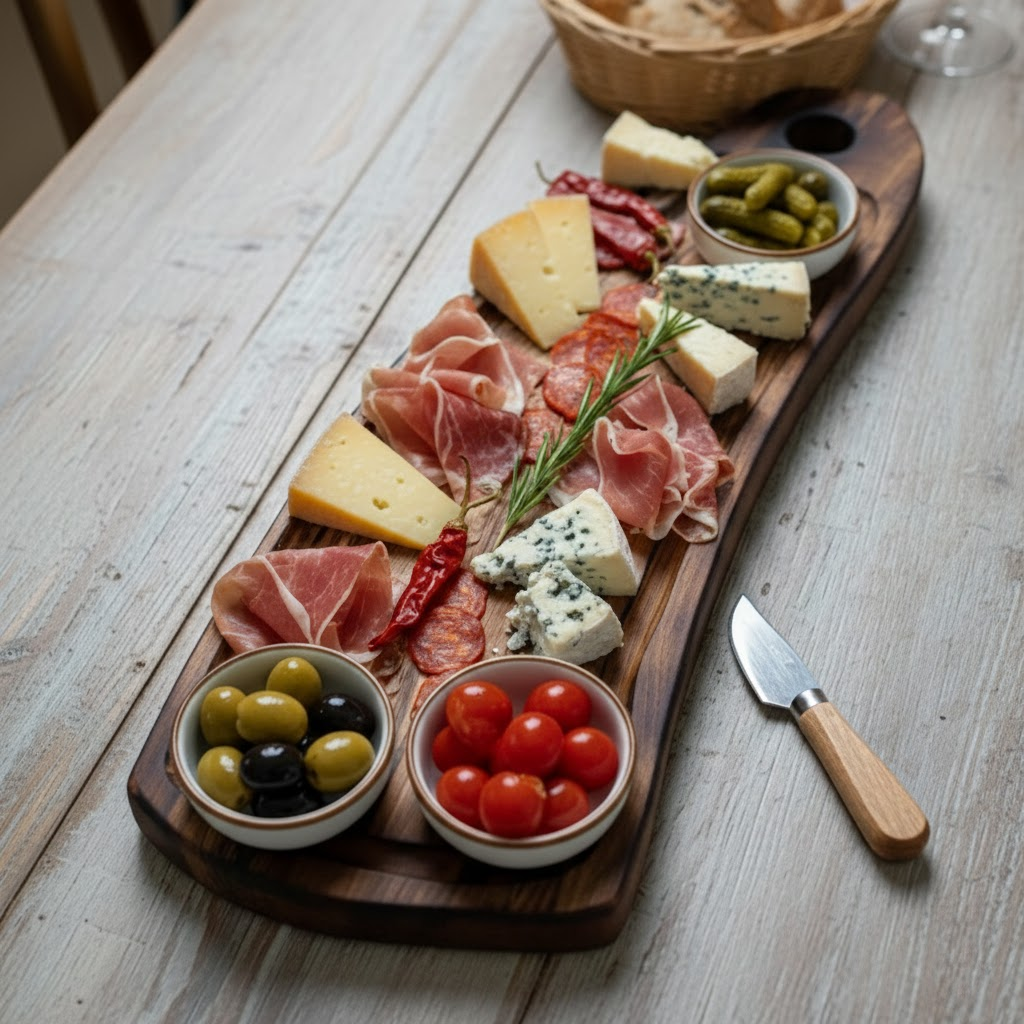 Tabla de corte modelo Pasarela: Olivo de veta única (47x18 cm) | DMBBQ