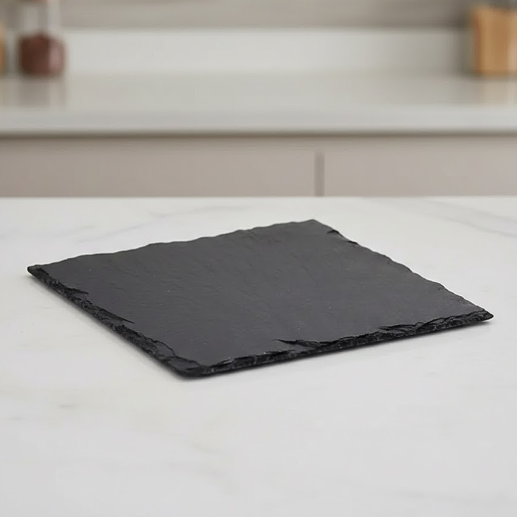 Tabla rectangular de piedra pizarra para cóctel y aperitivos (30x20 cm) | DMBBQ
