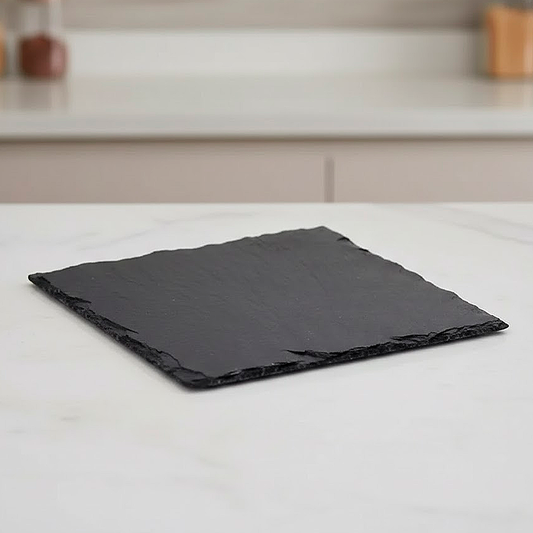 Tabla rectangular de piedra pizarra para cóctel y aperitivos (30x20 cm) | DMBBQ